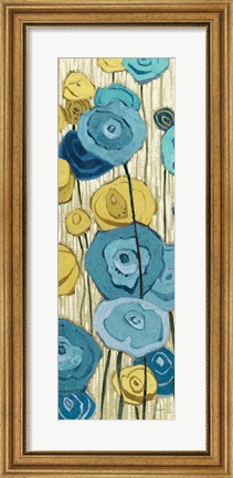 Framed Lemongrass in Blue Panel II Print