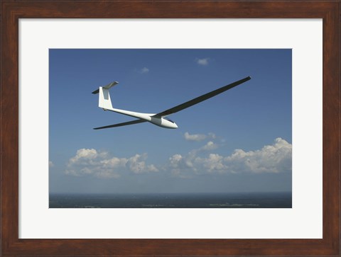 Framed A&#160;Rolladen-Schneider LS4 glider over Herrljunga, Sweden Print