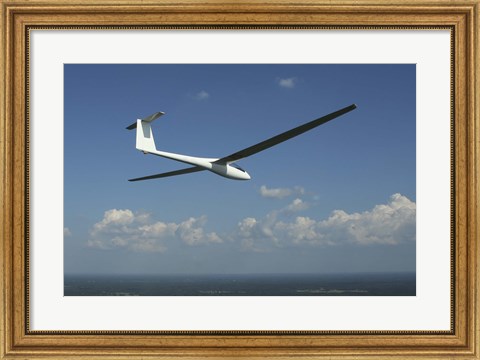 Framed A&#160;Rolladen-Schneider LS4 glider over Herrljunga, Sweden Print