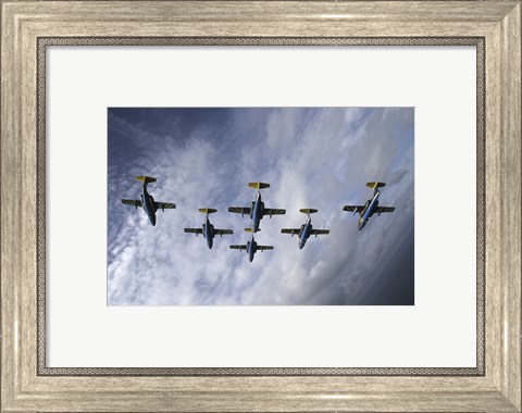 Framed Saab 105 jet trainers of the Swedish Air Force Print