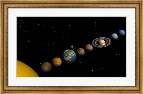 Framed Planets of the solar system Print