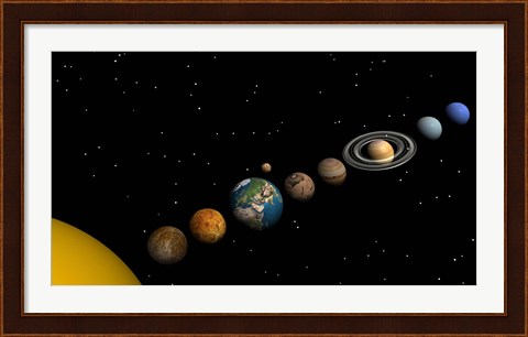 Framed Planets of the solar system Print