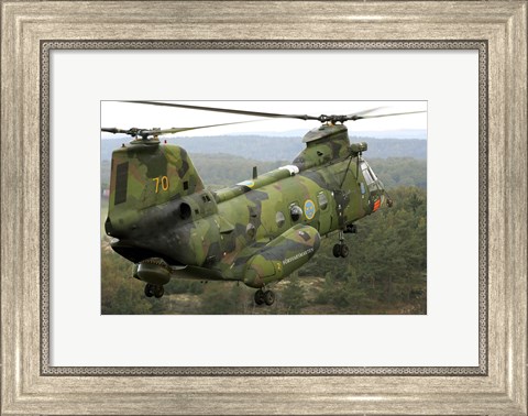Framed CH-46 Sea Knight helicopter of the Swedish Air Force Print