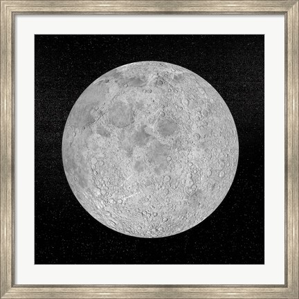 Framed Artists concept of a full moon in the universe at night Print