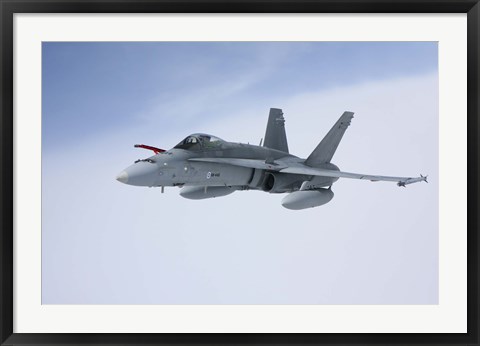 Framed Side View of F/A-18 Hornet of the Finnish Air Force Print