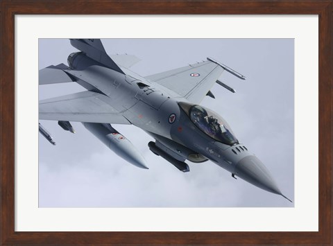 Framed Close View of F-16 Fighting Falcon of the Norwegian Air Force Print