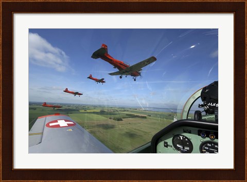 Framed Inside the Pilatus PC-7 turboprop trainer of the Swiss Air Force display team Print