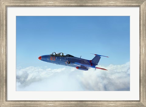 Framed L-29 Delfin standard jet trainer of the Warsaw Pact Print