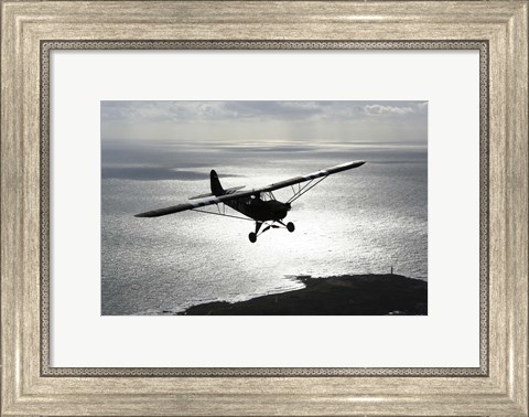 Framed Piper L-4 Cub in US Army D-Day colors Print