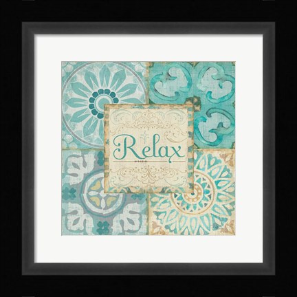 Framed Ocean Tales Tile VI Print