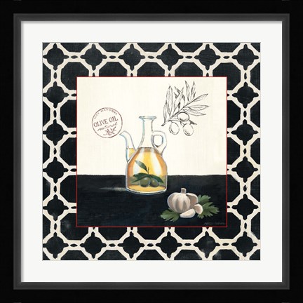 Framed Olive Oil and Garlic Print