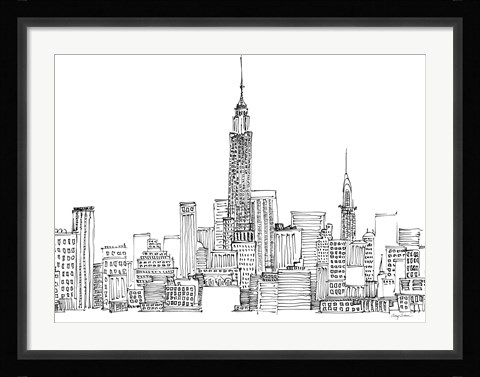 Framed New York Skyline Crop Print