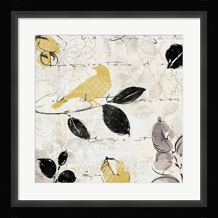 Framed Plume and Motif I Print