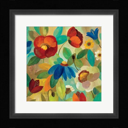 Framed Summer Floral I Print