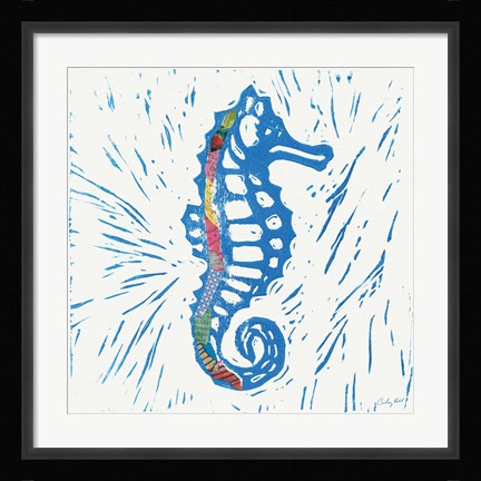 Framed Sea Creature Sea Horse Color Print