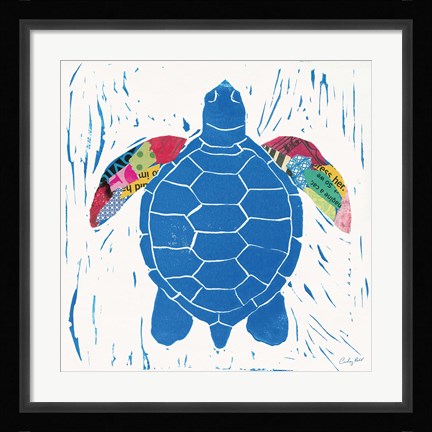 Framed Sea Creature Turtle Color Print