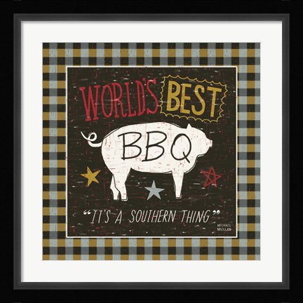 Framed Southern Pride Best BBQ Print