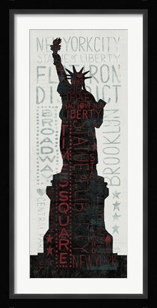 Framed Statue of Liberty - Red Print