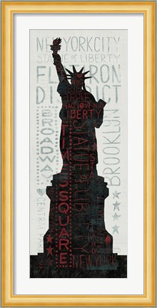 Framed Statue of Liberty - Red Print
