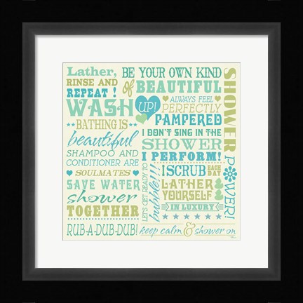 Framed Wash Up Words Print