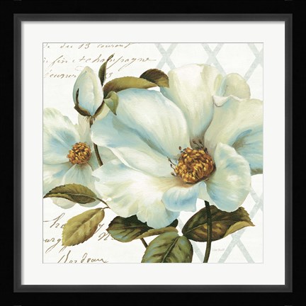 Framed White Floral Bliss II Print