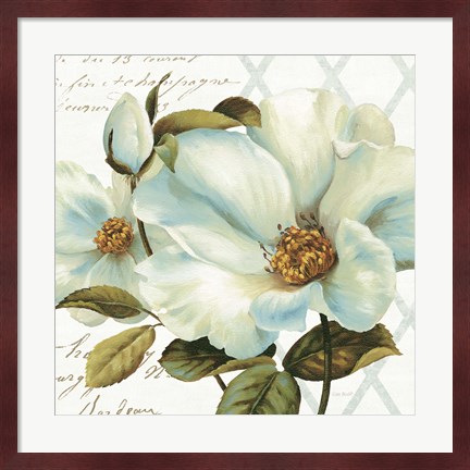 Framed White Floral Bliss II Print