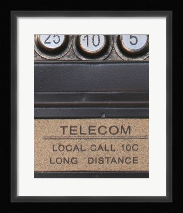 Framed Old Vintage Pay Phone I Print