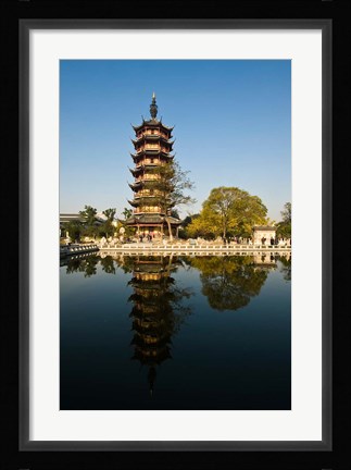 Framed China, Changzhou, Red Plum Park Pagoda Print
