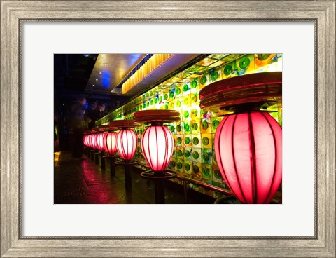 Framed China, Shanghai. Bar, Xin Tian Di district. Print