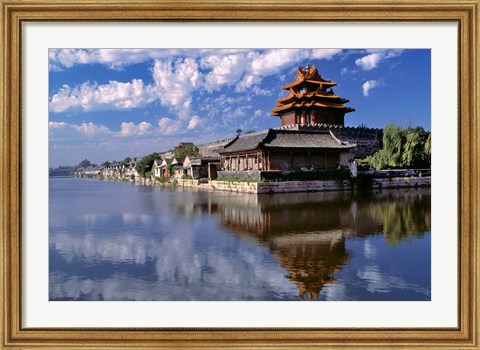 Framed China, Beijing, Tower and moat guard, Forbidden City Print