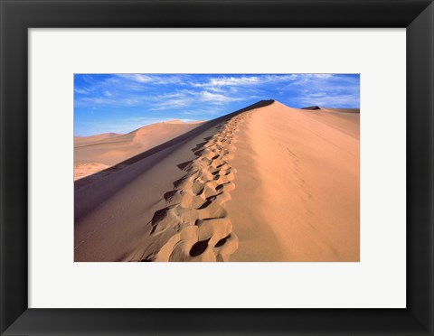 Framed China, Dunhuang, Desert winds, Footprints Print