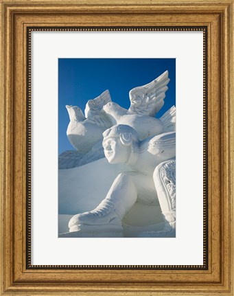 Framed CHINA, Heilongjiang, Haerbin, Snow Sculptures Print