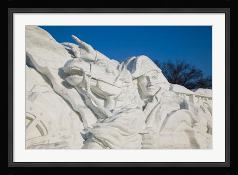Framed CHINA, Heilongjiang, Napoleon Snow Sculpture Print