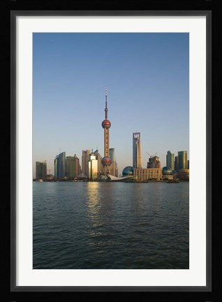 Framed CHINA, Shanghai, Pudong city skyline Print