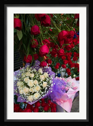 Framed Flower Market, Chongqing City, Chongqing Province, China Print