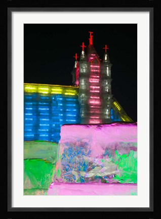 Framed Close up of Snow Sculpture, Ice and Snow World Festival, China Print
