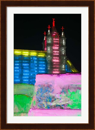 Framed Close up of Snow Sculpture, Ice and Snow World Festival, China Print