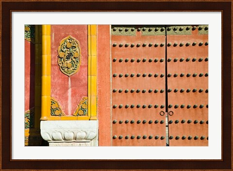 Framed Inner Courtyard doors, The Forbidden City, Beijing, China Print