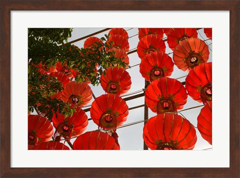 Framed Red Lanterns on Boai Lu, Dali, Yunnan Province, China Print