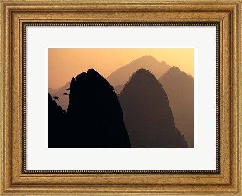 Framed China, Huangshan Mountains, Sunlight Print