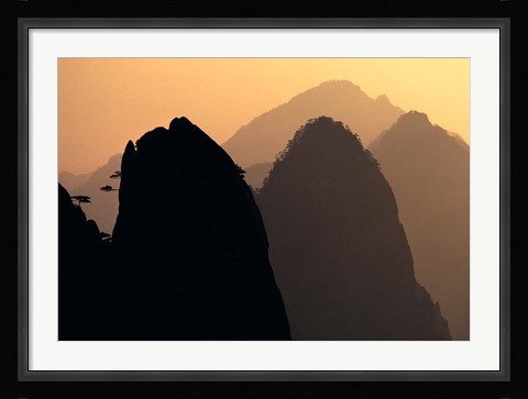 Framed China, Huangshan Mountains, Sunlight Print