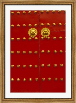 Framed Red Gates by Forbidden City, Beijing, China Print