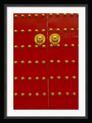 Framed Red Gates by Forbidden City, Beijing, China Print