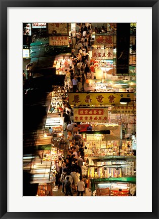 Framed Temple Street Market, Kowloon, Hong Kong, China Print