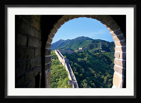 Framed China, Huairou, Mutianyu, Great Wall, turret window Print