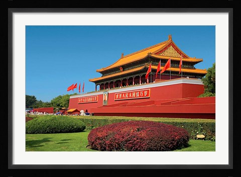 Framed Gate of Heavenly Peace Gardens, The Forbidden City, Beijing, China Print