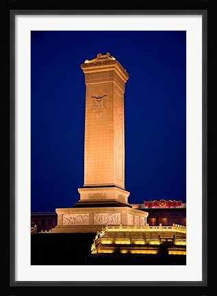 Framed Monument to the People's Heroes, Tiananmen Square, Beijing, China Print