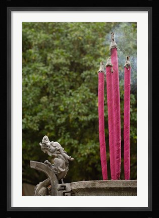 Framed Joss Sticks Burning at the Confucian Temple of Literature, Jianshui, Yunnan Province, China Print