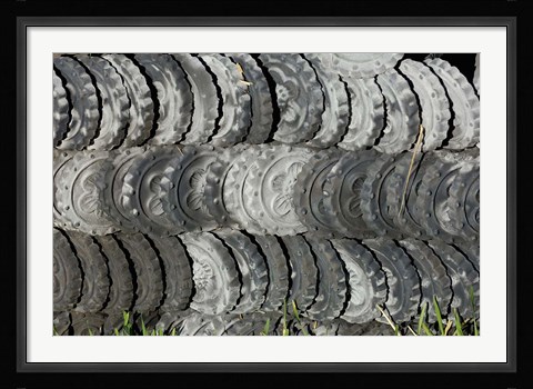 Framed Ceramic Roof Tiles For Sale, Jianchuan County, Yunnan Province, China Print