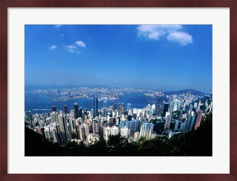 Framed Majestic Hong Kong Harbor from Victoria Peak, Hong Kong, China Print